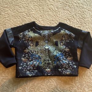 Cavalli black crop sweater size 6